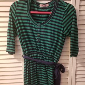 Rosebud Green/Navy Stripped Dress
